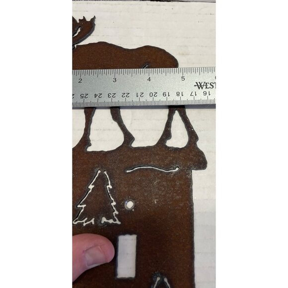 Rustic Metal Moose Light Switch Cover - Picture 5 of 5